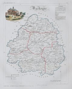 Carte ancienne du département de la Dordogne