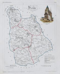 Carte ancienne du département de la Vienne