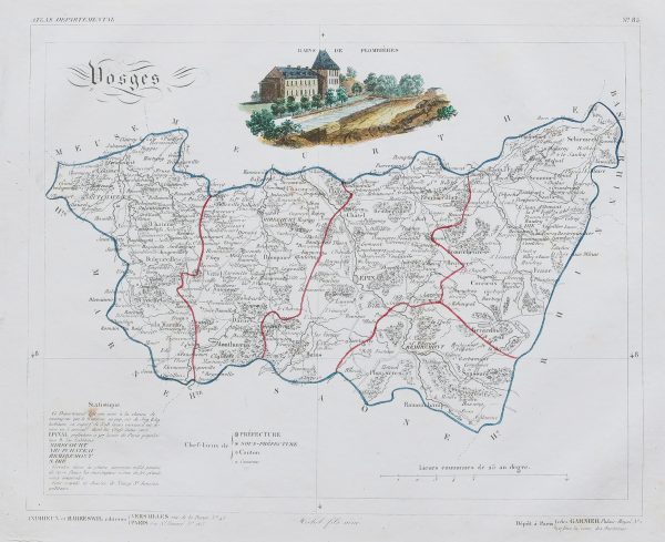 Carte ancienne du département des Vosges