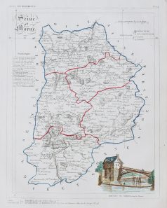 Carte ancienne du département de la Seine et Marne