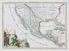 Carte géographique ancienne du Mexique