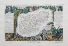 Carte géographique ancienne du département du Var