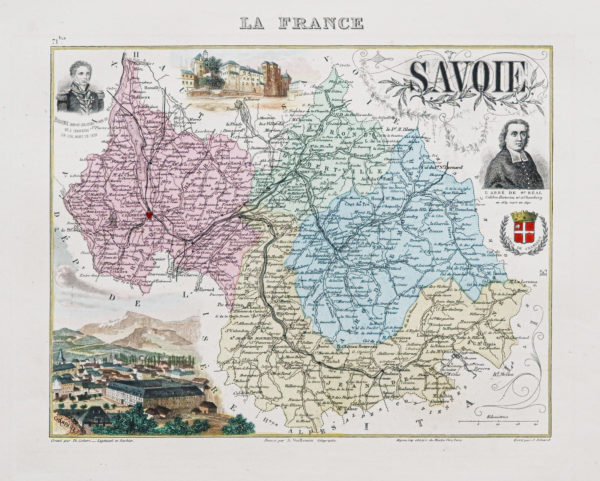 Carte géographique ancienne de la Savoie