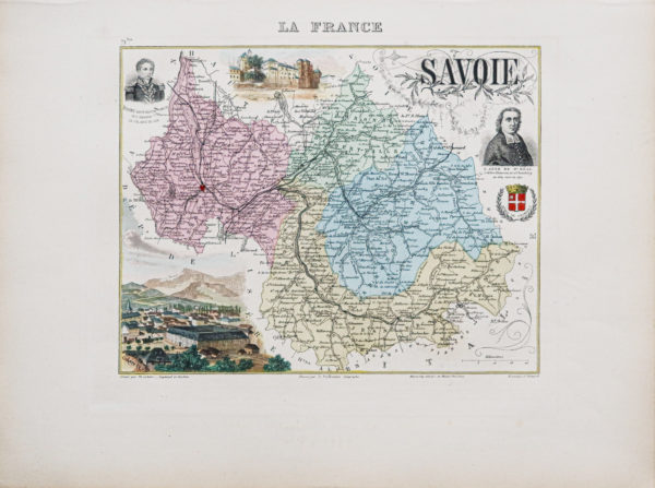 Carte géographique ancienne de la Savoie