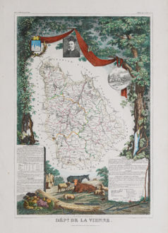 Carte géographique ancienne du département de la Vienne