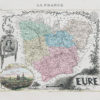 Carte géographique ancienne de l'Eure