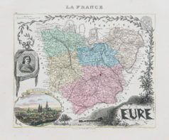Carte géographique ancienne de l'Eure