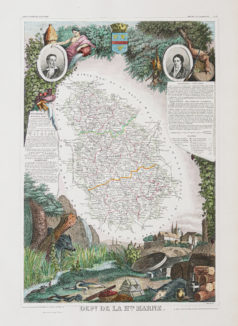 Carte géographique ancienne du département de la Haute Marne