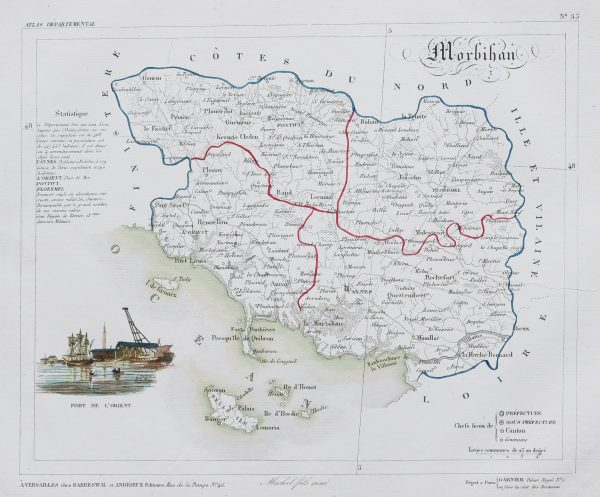 Carte ancienne du département du Morbihan