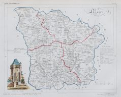 Carte ancienne du département de la Nièvre