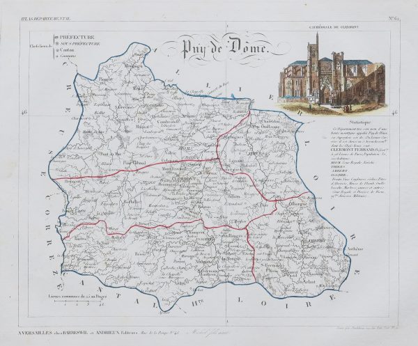 Carte ancienne du département du Puy de Dôme