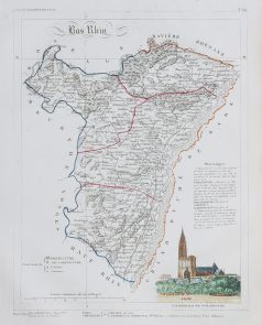 Carte ancienne du département du Bas Rhin
