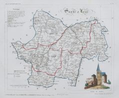 Carte ancienne du département de Saône et Loire