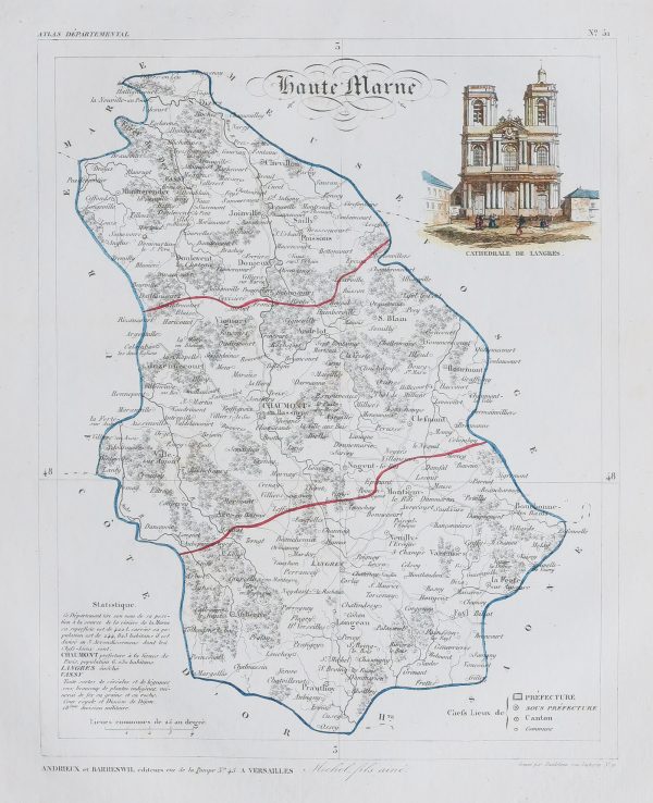 Carte ancienne du département de la Haute Marne