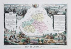 Carte géographique ancienne du département de la Haute Savoie