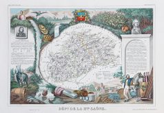 Carte géographique ancienne du département de la Haute Saône