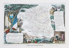 Carte géographique ancienne du département du Finistère