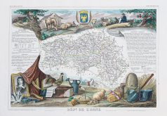 Carte géographique ancienne du département de l'Orne