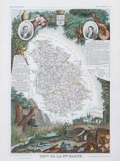 Carte géographique ancienne du département de la Haute Marne