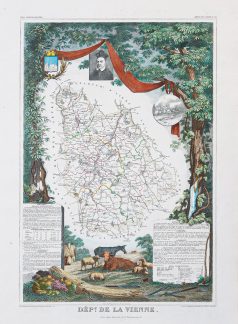 Carte géographique ancienne du département de la Vienne