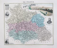 Carte géographique ancienne du Puy de Dôme