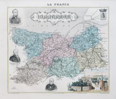 Carte géographique ancienne du Calvados