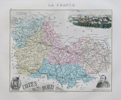 Carte géographique ancienne des Côtes-d'Armor