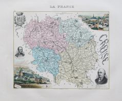 Carte géographique ancienne de la Creuse