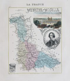 Carte géographique ancienne de la Meurthe et Moselle