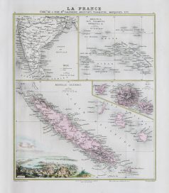 Carte géographique ancienne de l'Inde - Nouvelle Calédonie - Tahïti