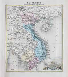 Carte géographique ancienne du Viet-Nam