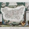 Carte géographique ancienne du département des Vosges