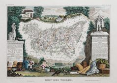 Carte géographique ancienne du département des Vosges