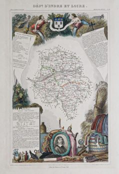 Carte géographique ancienne du département d’Indre et Loire