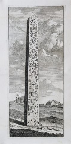 Gravure ancienne de l’obélisque d’Alexandrie