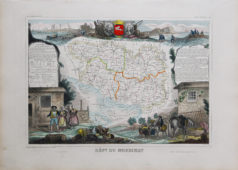 Carte géographique ancienne du département du Morbihan
