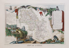 Carte géographique ancienne du département de l'Isère