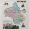 Carte géographique ancienne de l'Aveyron