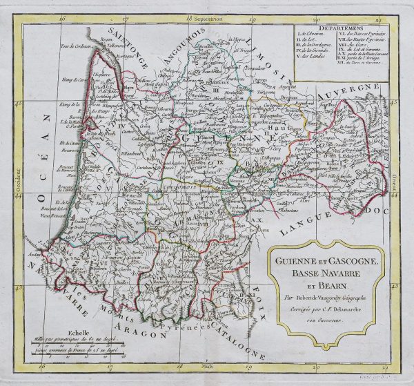Carte ancienne de Guyenne et Navarre