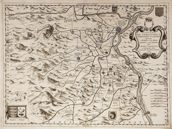 Carte géographique ancienne du Comtat Venaissin