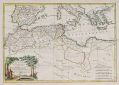 Carte géographique ancienne de l’Afrique du Nord