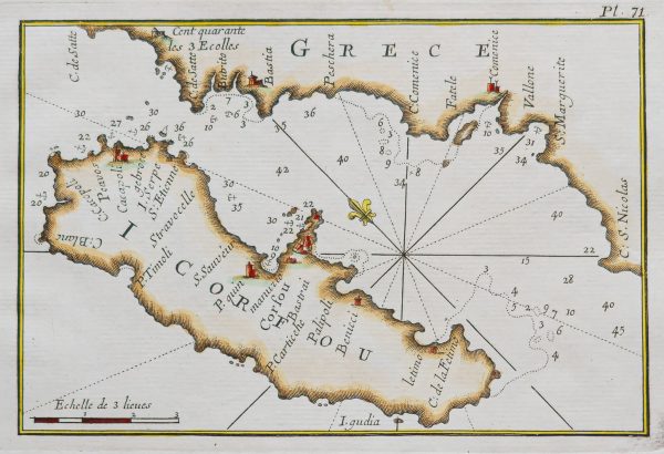 Carte marine ancienne de Corfou