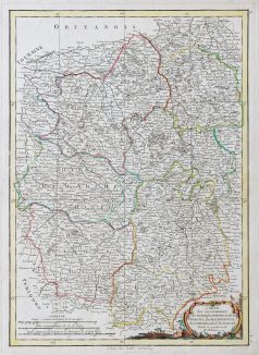Carte géographique du Berri - Limousin - Auvergne