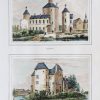 Lithographie ancienne du Château de Langeron