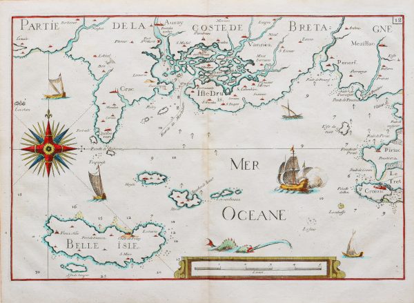 Carte Marine ancienne de Belle-Île