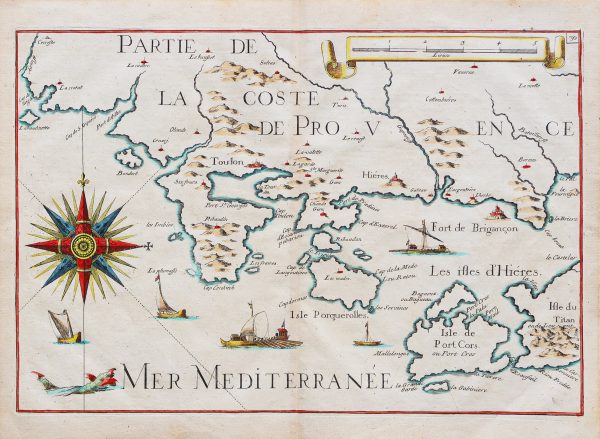Carte Marine ancienne des Îles d’Hyères
