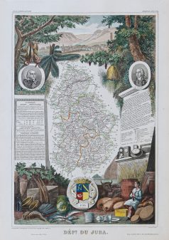 Carte géographique ancienne du département de la Manche