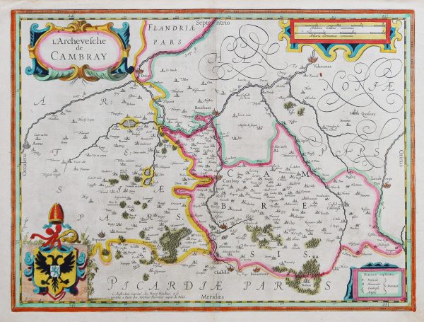 Carte géographique ancienne de Cambrai