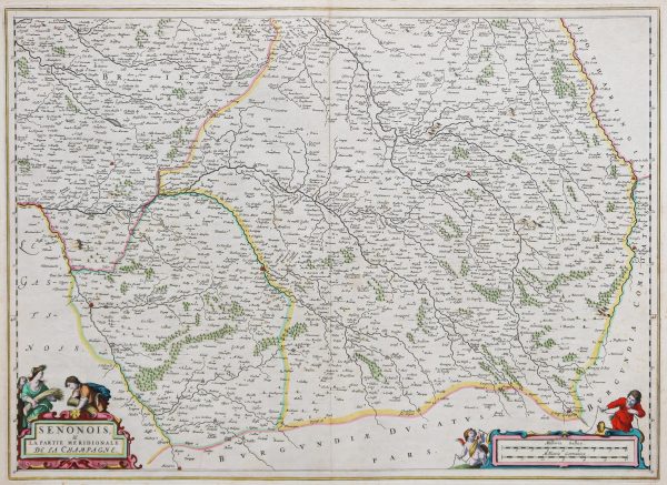 Carte géographique ancienne du Senonais - Champagne