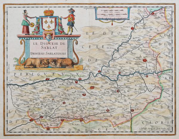 Carte géographique ancienne du Diocèse de Sarlat